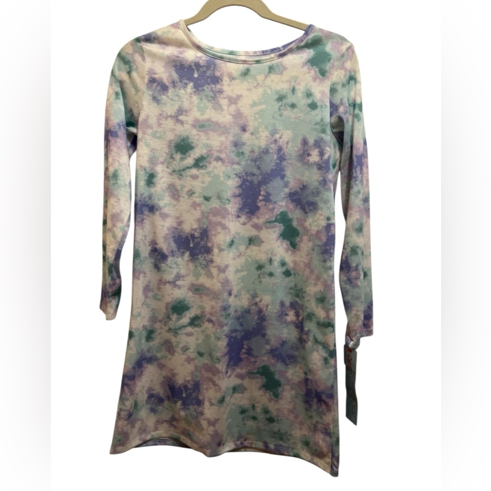 Cat & Jack Girls Tie Dye size XL 14 Long Sleeve Sleepwear Dress